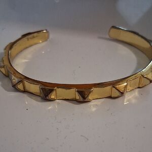 VALENTINO Gold-Tone RockStudded Bangle Bracelet (Very Small Wrist)